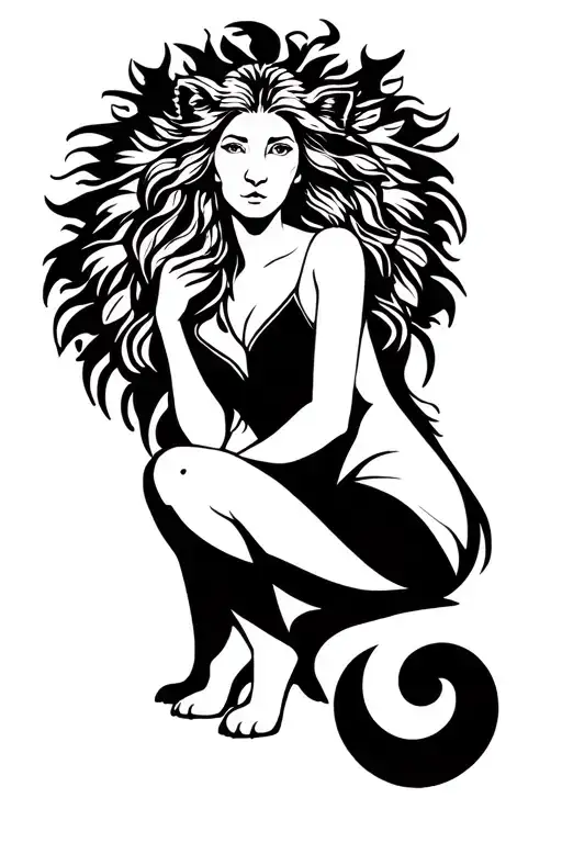 Leo Zodiac Women Sitting