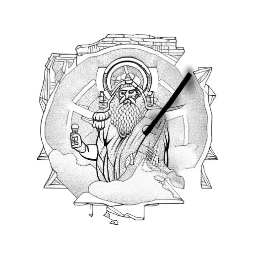 Zeus With A Shipwreck And A Clock