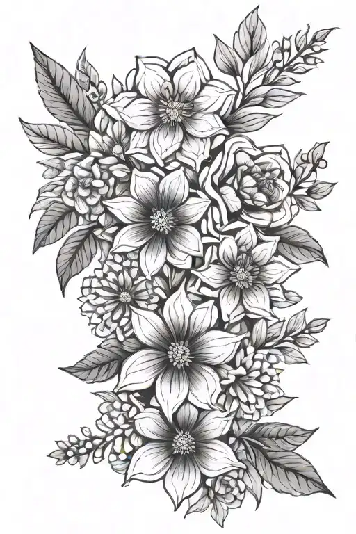 Birth Flower Bouquet May Feb July Sept Nov April Birth Flower