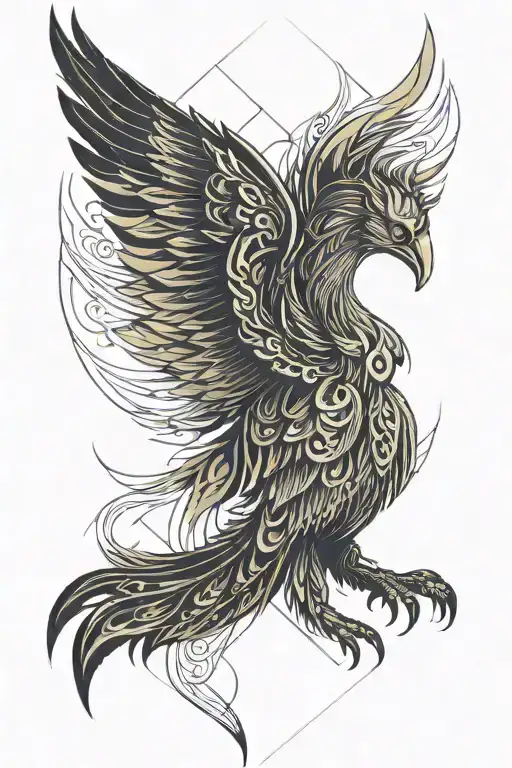 Phoenix Rising Phoenix Wings Spread Wings With Head Center