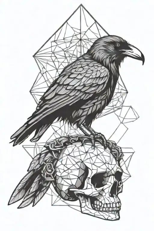 Raven On Skull