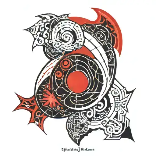 Red Yin Yang Symbol