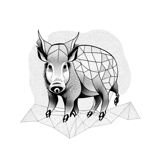 Boar With Trees In The Background