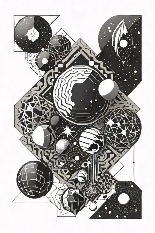 Space And Planets With Patterns