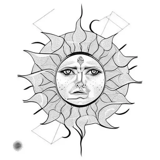 Sun With Falling Ikarus Underneath