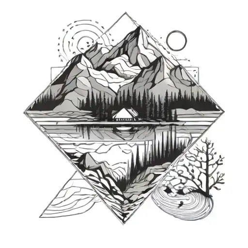 Mountain Landscape Lake Scene