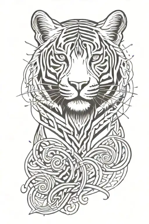 Celtic Tiger With Water Splash