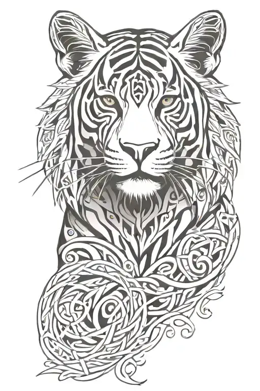 Celtic Tiger With Water Splash