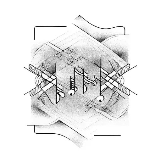 Music Notes Intertwined With Mountains