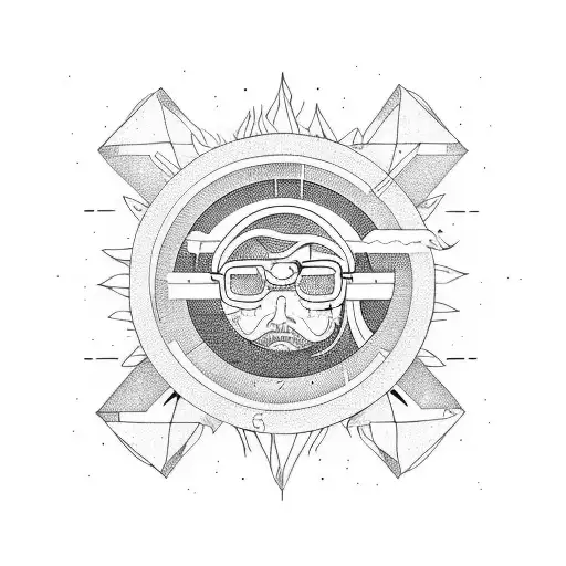 Simplist Sun With Thin Lines