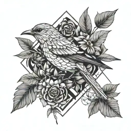 A Bird That Is Surrounded By Plants Growing From A Broken