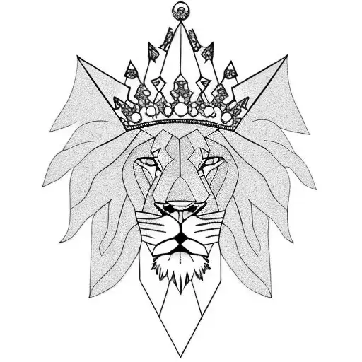 Lion With Crown And Jewels