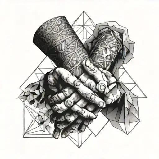 Greek Gods Hands Holding Each Other Symbolizing Eternal Love