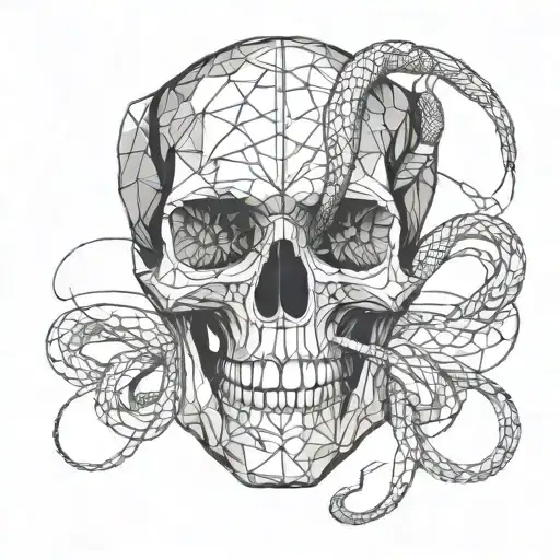Skull With Snake