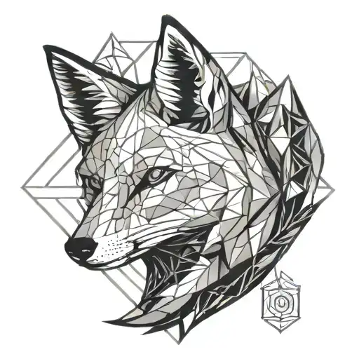 Fox Head With Initials W And D In