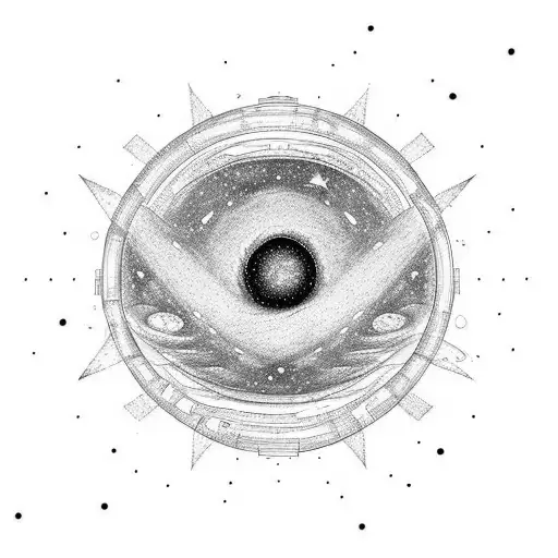 Universe With Plante And Stars Black Hole Or Milkyway