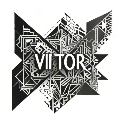 Vitor Name Written Black White