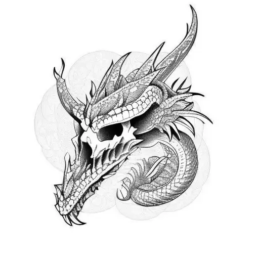 Flower Snake Skull Dragon
