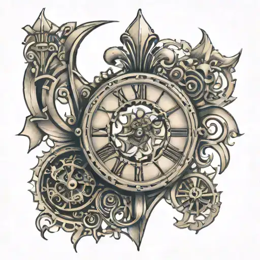 Steampunk Fleur De Lis Clock