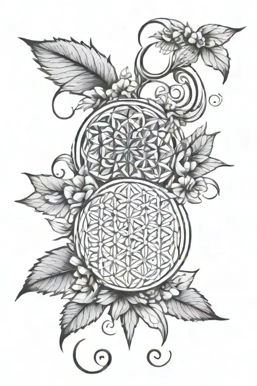 Flower Of Life Filler Around Ophiucus Zodiac Symbol