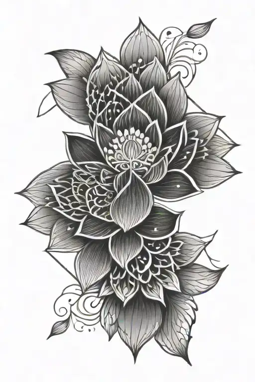 Mandala Lotus Flower Blooming