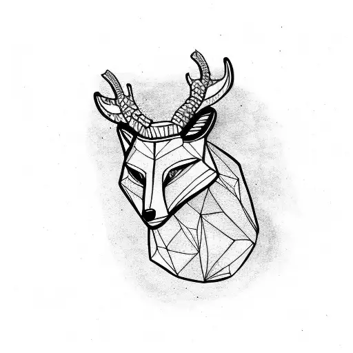 Fox Head And Stag Head