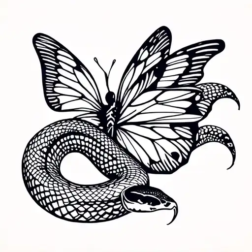 Snake With Butterfly Wings