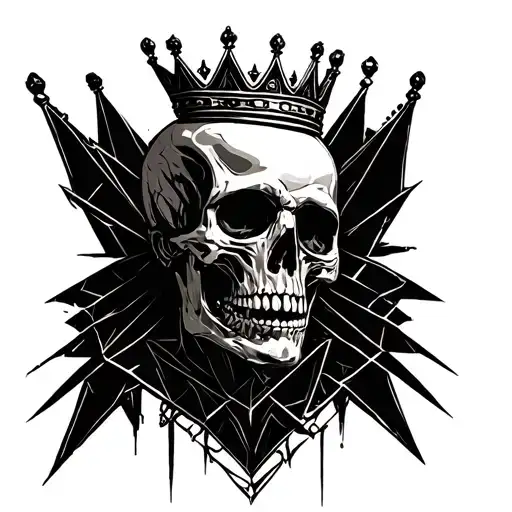Skeleton And Crowns Symbolizing Royalty