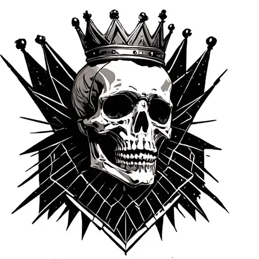 Skeleton And Crowns Symbolizing Royalty
