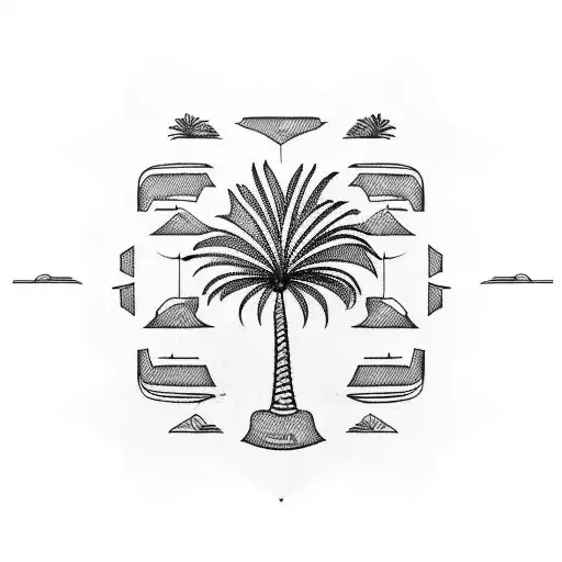 Palm Tree On Surboard