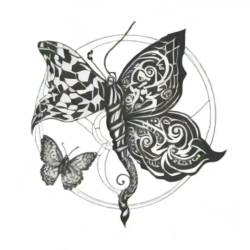 Fluid Snake And Small Butterfly