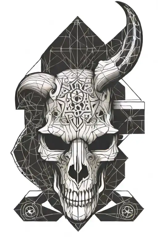 Modern Taurus Skull Zodiac