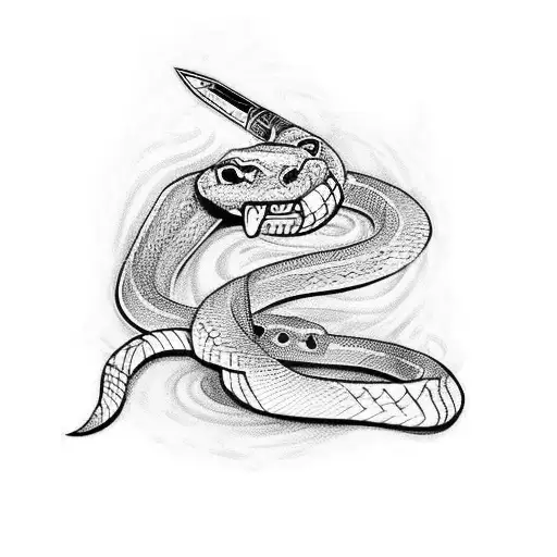 Snake With Knifes Nd Greek Culture