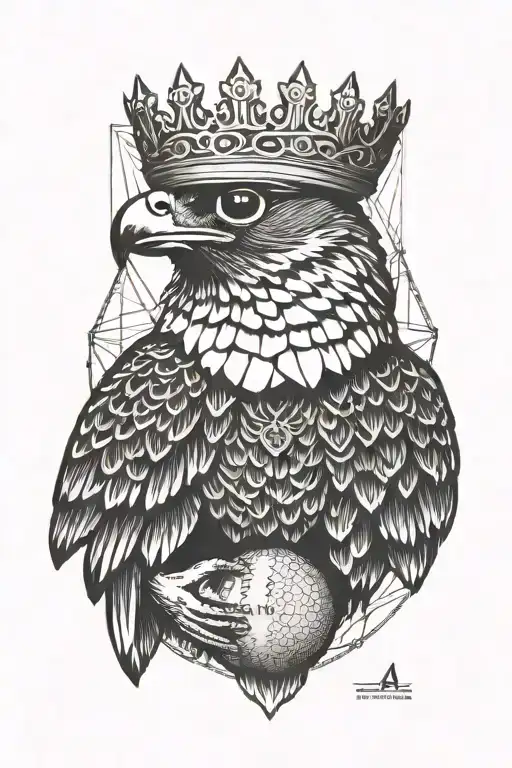 Falcon Wearing A Crown Holding A Giant Baseball