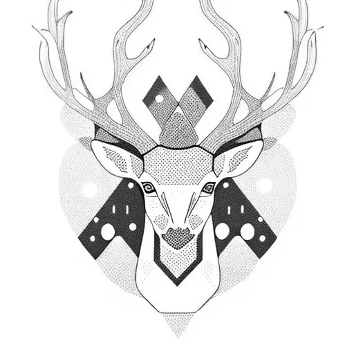Black And White Deer With Dots