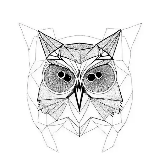 Geometric Owl Nature Lines