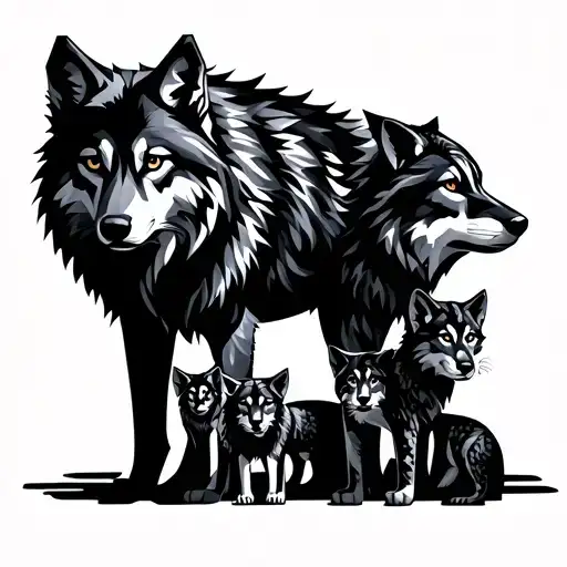 Wolf And Cubs
