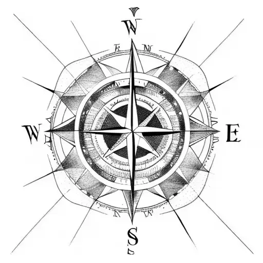 Compass And Moon Phases