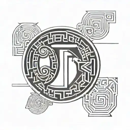 Greek Key Plus Gemini Plus Scorpio Plus Love