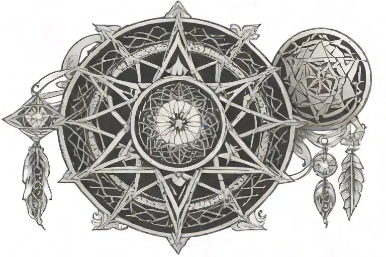 Triple Moon Goddess With Pentagon