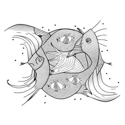 Pisces Fish And Daffodils