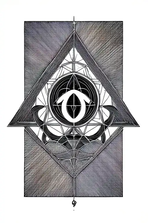 Deathly Hallows Minimal Line Art