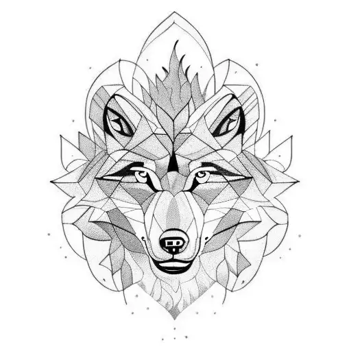 Wolf With Lions Mane On Fire