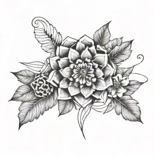 Flower Da Vinci In Black Bracelet