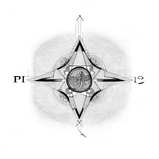 Pi Symbol That Is Combined With An Abstract Crow