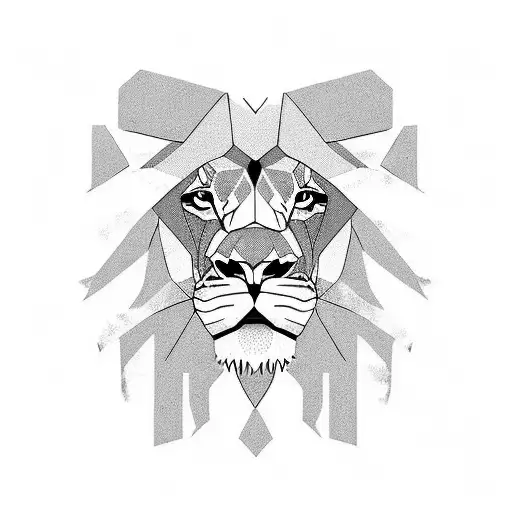 Lion Portrait Half Angry Half Calm