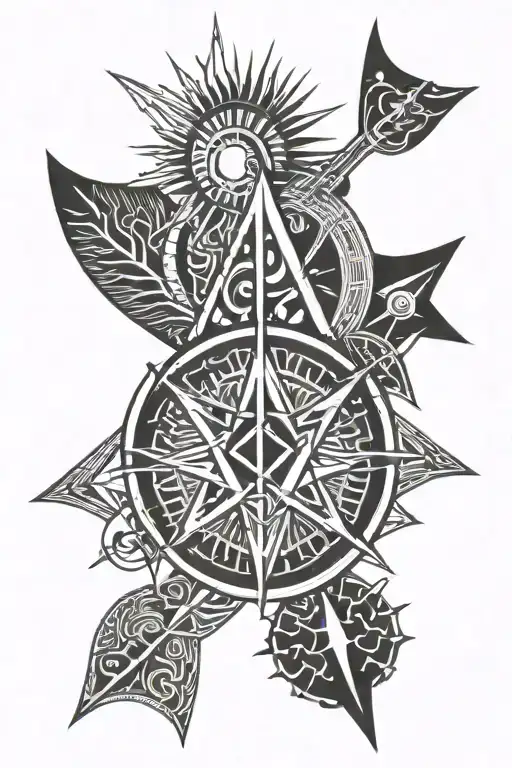 Sun And Trident Symbol