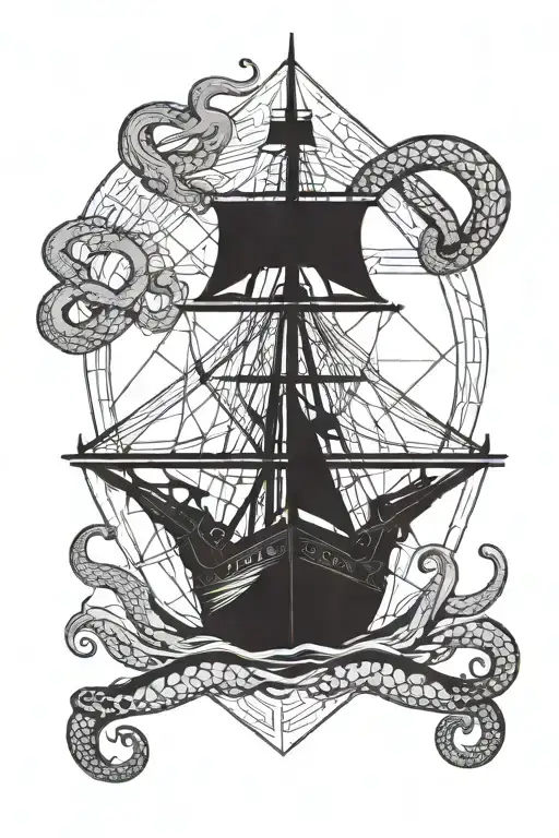 Kraken Holding A Ship Down