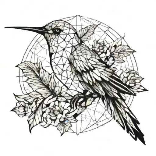 Geometric Humming Bird Perched