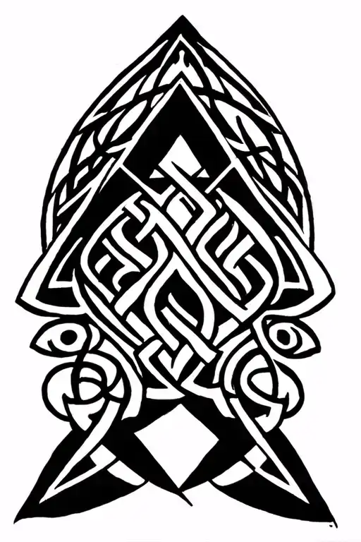 Celtic Triangle Tattoo Calf Sized Tatto